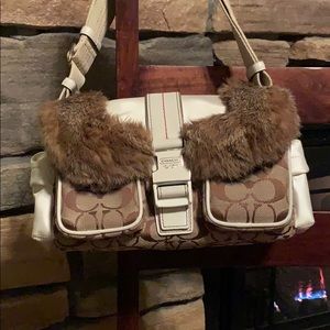 Vintage Coach Fur Ski Pack Crossbody